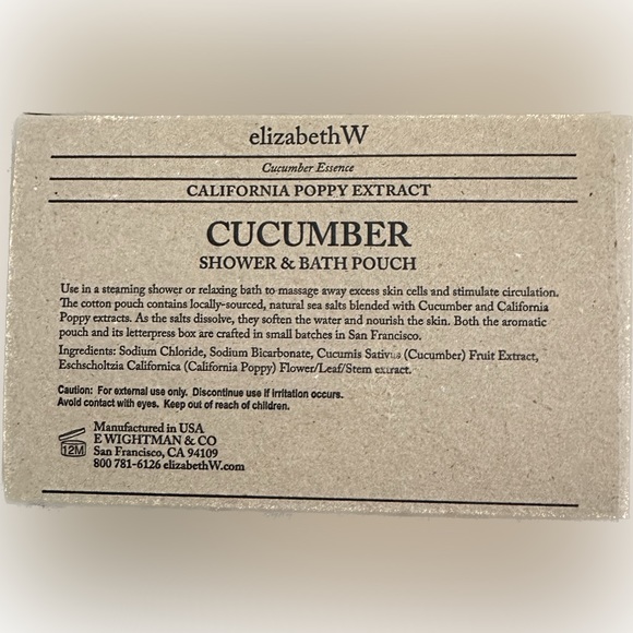 Elizabeth W Cucumber Essence California Poppy Extract Shower & Bath Pouch - Picture 2 of 2